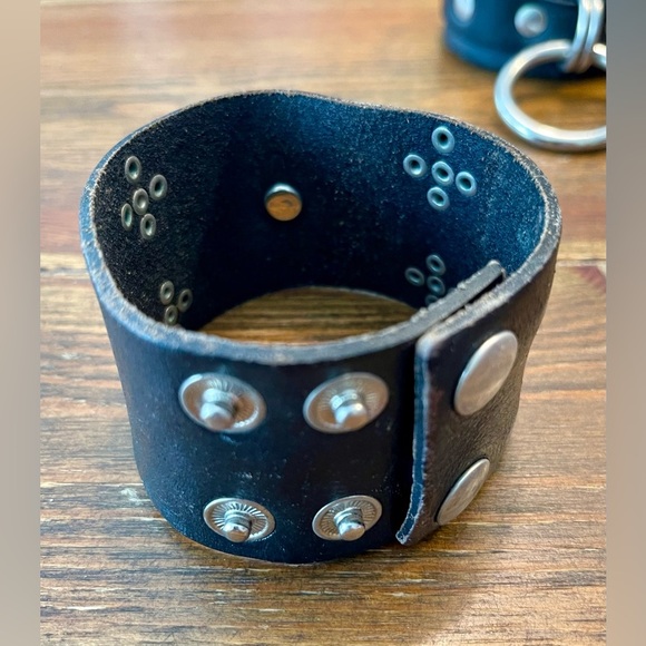 Leather Cuffs x5 | Punk / Metal Music | Rock Star Style | Genuine Leather - Picture 7 of 15